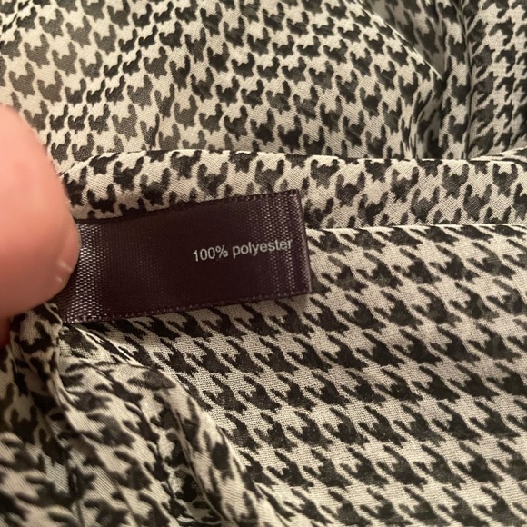 The Limited Black and White Pleated Sheer Blouse - Picture 6 of 8